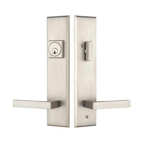 Times Square Entry Door Lock Handleset w/ Delta lever, Brushed Nickel