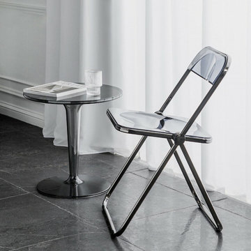 Modern Glass and Lucite Side End Tables
