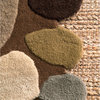 Hand-Carved Stones and Pebbles Wool Rug, Brown, 5'x8'