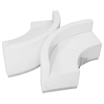 Hercules Alon Series Melrose White Leather Reception Configuration, 4 Pieces