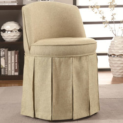 Coaster 900072 Beige Linen-Like Fabric Vanity Stool - Indoor Benches