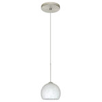 Besa Lighting - Besa Lighting 1XT-565819-SN Palla 5 - One Light Cord Pendant with Flat Canopy - The Palla 5 features a diminutive orb-shaped glassPalla 5 One Light Co Bronze Carrera Glass *UL Approved: YES Energy Star Qualified: n/a ADA Certified: n/a  *Number of Lights: Lamp: 1-*Wattage:50w GY6.35 Bi-pin bulb(s) *Bulb Included:Yes *Bulb Type:GY6.35 Bi-pin *Finish Type:Bronze