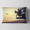 Silhouette Coconut Tree Seascape Throw Pillow, 12"x20"