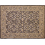 Bareen Designer Rugs - Kafkaz Peshawar Bernardo Drk. Gray/Gray Wool Rug, 8'8x11'9 - A Persian influenced Turkish hand knotted rug made by skilled artisans capable of creating the most exceptional vegetable dyes and hand-spun New Zealand wool. This gorgeous one of a kind Peshawar Kafkaz handmade rugs is also known as a Chobi Rug. This gorgeous rug is extremely versatile and is famous for its soft pleasing color palette and informal design that works in a myriad of interiors. It has been expertly hand-tied, finished, sun-dried, and can contain up to 1.5 million knots. It takes 4 skilled artisans to hand knot this rug nine to twelve months to complete this piece of art. The invigorating colors and patterns in this rug will give your home an elegant and fresh appearance. While drawing upon the coloring and patterns of antique rugs, contemporary Peshawar pieces incorporate modern design motifs and feature vibrant color tones.Give your room a luxurious look and feel with this beautiful rug with gorgeous color pallet. The intricate design allows this oriental rug to creates a royal ambience in any decor. Hand knotted construction and natural fibers gives this rug soft feel under your feet.
