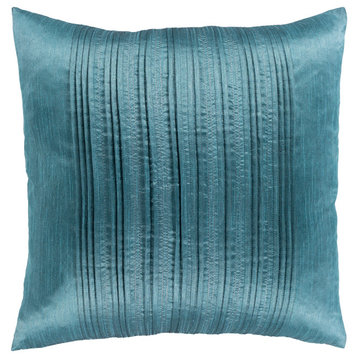 Yasmine YSM-001 Pillow Cover, Teal, 20"x20", Down Fill
