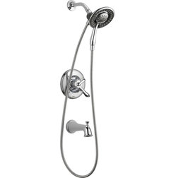 Contemporary Tub And Shower Faucet Sets Delta Linden Monitor 17 Series Tub and Shower Trim, In2ition, Chrome, T17494-I