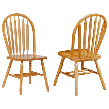 Sunset Trading Oak Selections Arrowback Dining Chair | Light Oak | Set Of 2