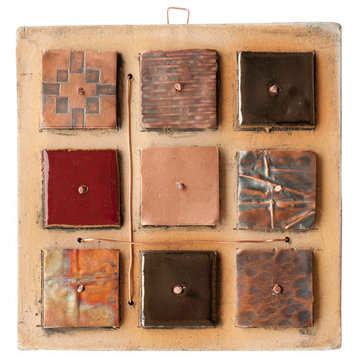 Theresa Handmade Clay And Copper Decorative Tile, 6"