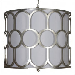 Worlds Away Colette Silver Leaf Deco Pendant Light - Pendant Lighting