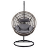 Outdoor Wicker Swing Chair Hanging Egg Chair With Cushion and Pillow