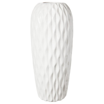 Round Ceramic Vase Gloss White