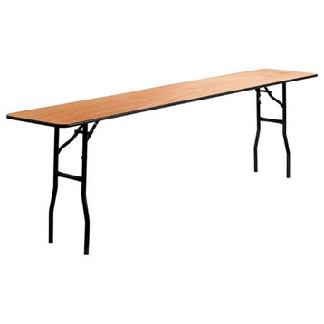 Flash Furniture 96" x 18" Wood Top Folding Banquet Table in Natural