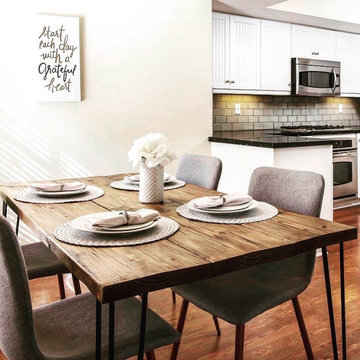 Rustic Dining Table with Hairpin Legs by Kustom Madera