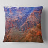 Blue and Red Grand Canyon View Landscape Printed Throw Pillow, 18"x18"