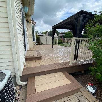 Azek Weathered Teak and double wide English Walnut trim