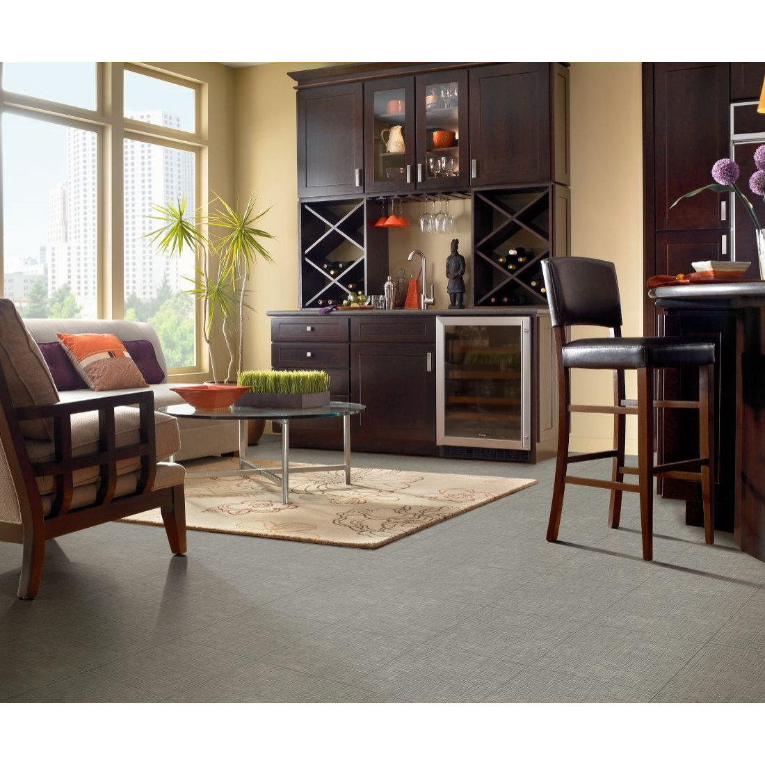 Transitional Home Bar