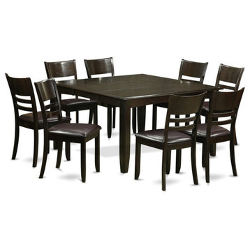 9-Piece Dining Room Set, Table With Leaf and 8 Kitchen Chairs