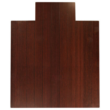 Ronson Bamboo Deluxe Roll-Up Chair Mat, Dark Cherry, With Lip, 44"x52"