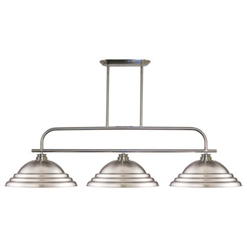 Annora Collection 3 Light Island/Billiard Light in Brushed Nickel Finish