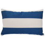 Pillow Decor - Sunbrella Cabana Regatta Stripes Outdoor Pillow 12x20 - Enhance the coastal vibe of your outdoor space with our rectangular Cabana Regatta Stripes Outdoor Throw Pillow. Crafted from high-quality Sunbrella fabric, this pillow features alternating 3.5" stripes in white and blue. Sunbrella yarn-dyed fibers ensure durability and resistance to fading and moisture. Perfect for adding a touch of style and comfort to your patio or deck. Elevate your outdoor decor with these practical and stylish outdoor throw pillow.FEATURES: