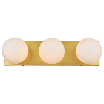Elegant Lighting LD7303W22 Jaylin 3 Light 6" Tall Bathroom Sconce - Brass /