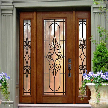Entry Doors with Iron Detail