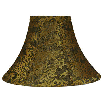 30047 Bell Shape Spider Lamp Shade, Pumpkin Gold, 16" wide, 6"x16"x12"