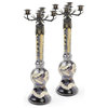 Pair of Glass Harston Candlesticks
