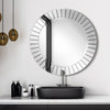 Beveled Round Wall Mirror,Solid Wood Frame, 0.75"-Beveled Center Mirror,32"x32"