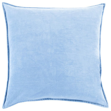 Cotton Velvet by Surya Down Fill Pillow, Bright Blue, 22' x 22'