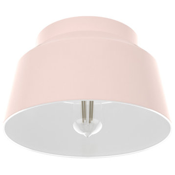 Hunter Cranbrook Blush Pink 1-Light Flush Mount Ceiling-Light Fixture