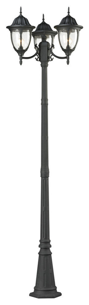 Cornerstone Central Square 3 Light Outdoor Post Lamp, Charcoal ...