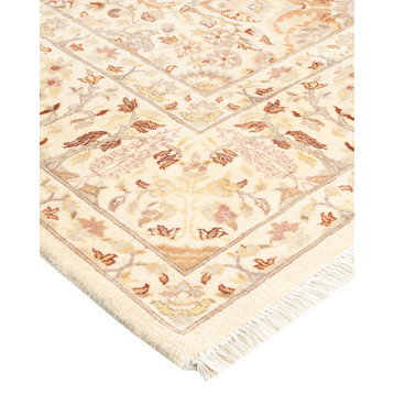 Haridwar, One-of-a-Kind Hand-Knotted Area Rug Ivory, 6'1"x8'10"