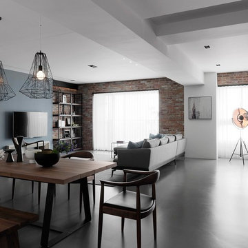 833 M B Residences Condo Design by SpaceArt - Industrial Living Room Design