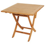 ARB Teak & Specialties - Teak Dining Folding Table Colorado - Square 32" (80 cm) - Enjoy your summer dinners on this practical and sturdy 32 square teak wood Colorado folding dining table. It is just the right size to fit into a balcony comfortably and can be folded up and stored easily. This makes it a convenient choice for an apartment or any small space.