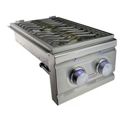 RJCSSBL (lp) Premier Double Side Burner w/ Blue LED lights - Outdoor Cookers & Fryers