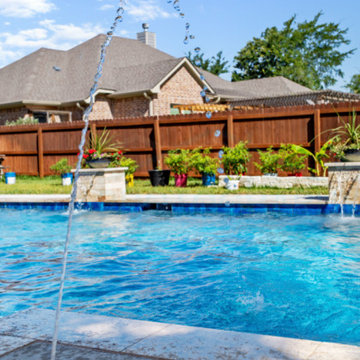 Deck Jets and Travertine Coping