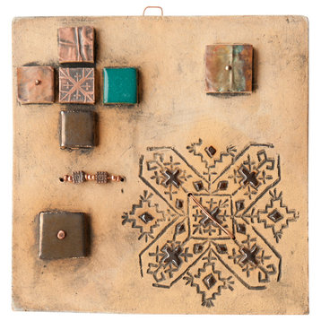 Gabriela Handmade Clay And Copper Decorative Tile, 6"