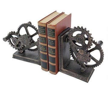 Functional Mechanical Systems Sculptural Iron Bookends/Engineer Gift
