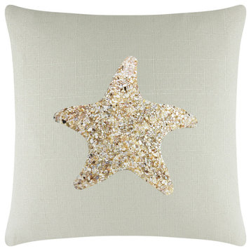 Sparkles Home Shell Starfish Pillow - 20x20" - Linen