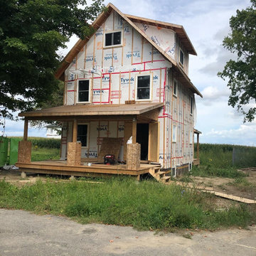Kaycan Cabot blue country vinyl siding project in Caledon