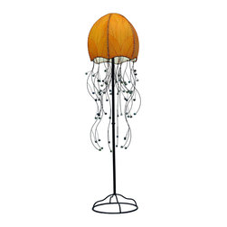 Eangee Home Designs Jellyfish Floor Lamp | Orange Shade - Floor Lamps