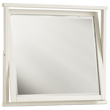 A-America Sun Valley 39.75" x 35.5" Rustic Solid Wood Frame Mirror in White