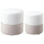 Uttermost - Uttermost Tilda 19 x 19" Two-Toned Nesting Ottomans Set of 2 - Pull Out For Extra Seating, Or Tuck Away For A Space Saving Solution, These Ottomans Feature A Two Toned Linen Blend Fabric In Oatmeal And Creamy White Hues, Accented With Polished Nickel Nail Head Trim. Sizes: Sm-15x17x15, Lg-19x19x19.Uttermost's Accent Furniture Combines Premium Quality Materials With Unique High-style Design.With The Advanced Product Engineering And Packaging Reinforcement, Uttermost Maintains Some Of The Lowest Damage Rates In The Industry. Each Product Is Designed, Manufactured And Packaged With Shipping In Mind.