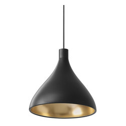 Swell Medium Pendant | Black - Pendant Lighting