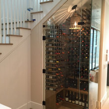 wine cellar under stairs