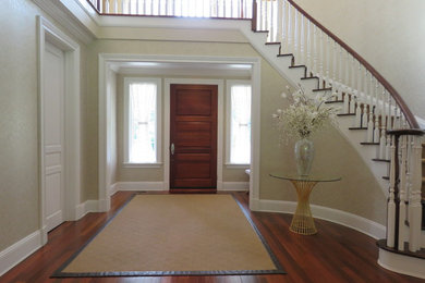 Single front door - transitional single front door idea in New York