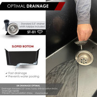 25 inch Dual Mount Single Bowl Black Granite Laundry Sink S-825N