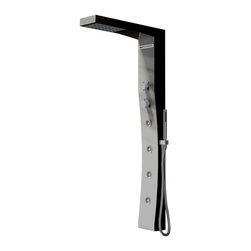 ADM Bathroom Design - ADM Shower Panel System With Handheld Shower Sprayer, Black, 56" - Shower Panels And Columns
