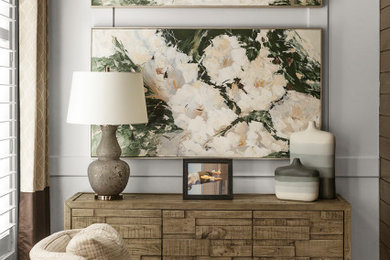 Living room - transitional living room idea in Detroit